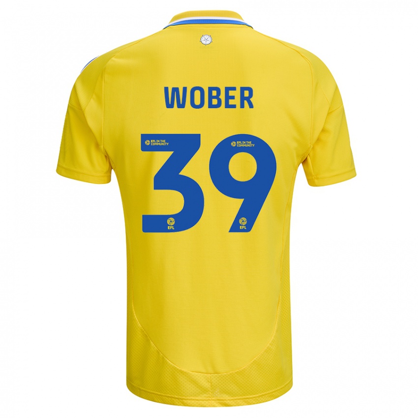 Niño Camiseta Maximilian Wöber #39 Amarillo Azul 2ª Equipación 2024/25 La Camisa Chile