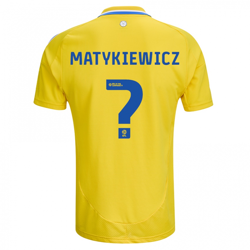 Niño Camiseta Luke Matykiewicz #0 Amarillo Azul 2ª Equipación 2024/25 La Camisa Chile