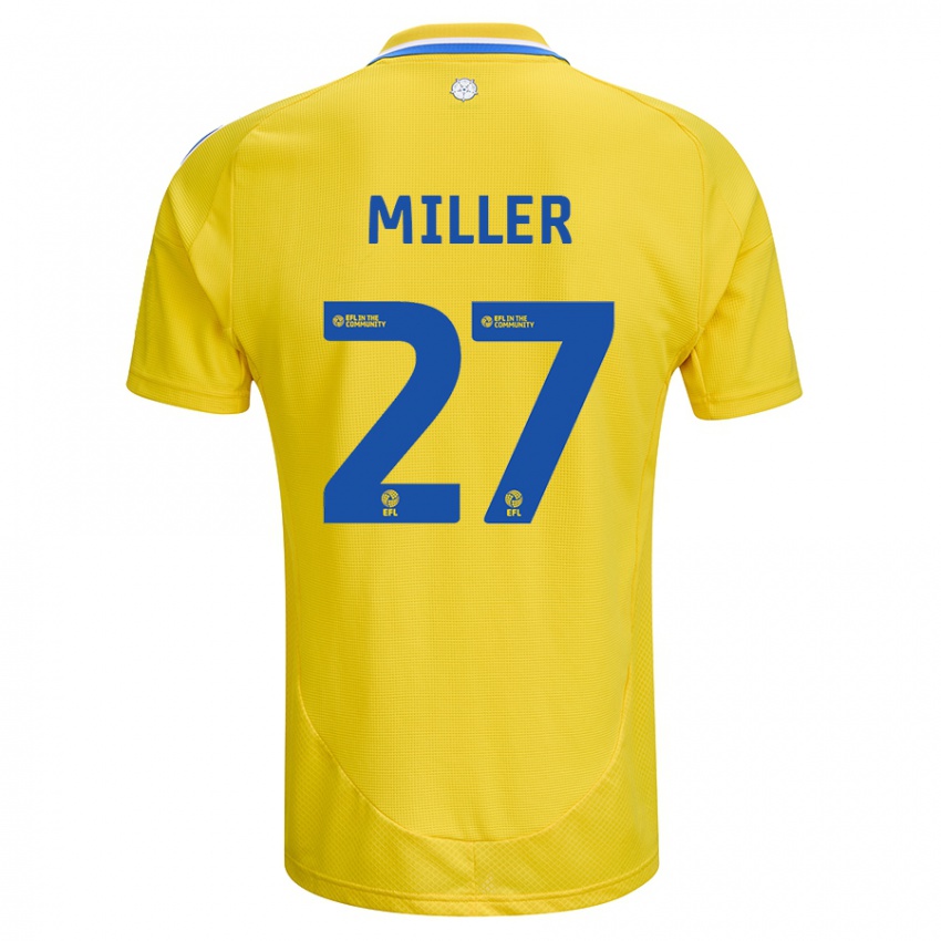 Niño Camiseta Amari Miller #27 Amarillo Azul 2ª Equipación 2024/25 La Camisa Chile