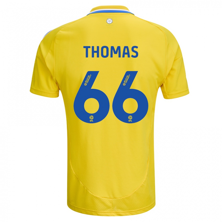 Niño Camiseta Luca Thomas #66 Amarillo Azul 2ª Equipación 2024/25 La Camisa Chile