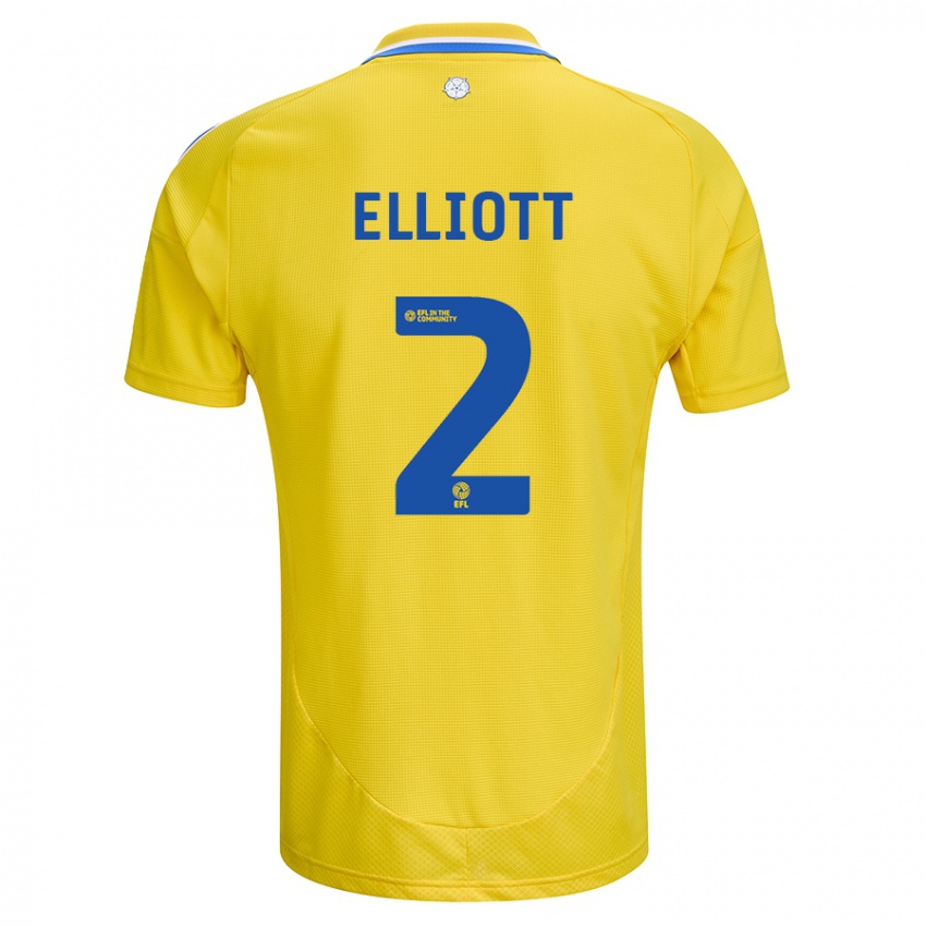 Niño Camiseta Izzy Elliott #2 Amarillo Azul 2ª Equipación 2024/25 La Camisa Chile