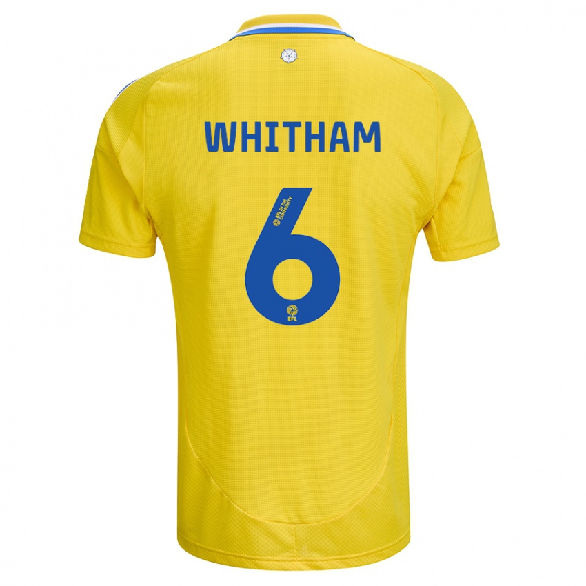 Niño Camiseta Danielle Whitham #6 Amarillo Azul 2ª Equipación 2024/25 La Camisa Chile