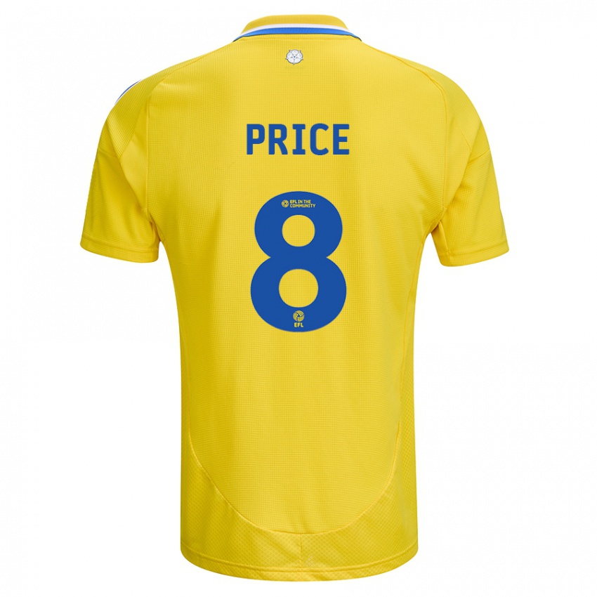 Niño Camiseta Leoni Price #8 Amarillo Azul 2ª Equipación 2024/25 La Camisa Chile