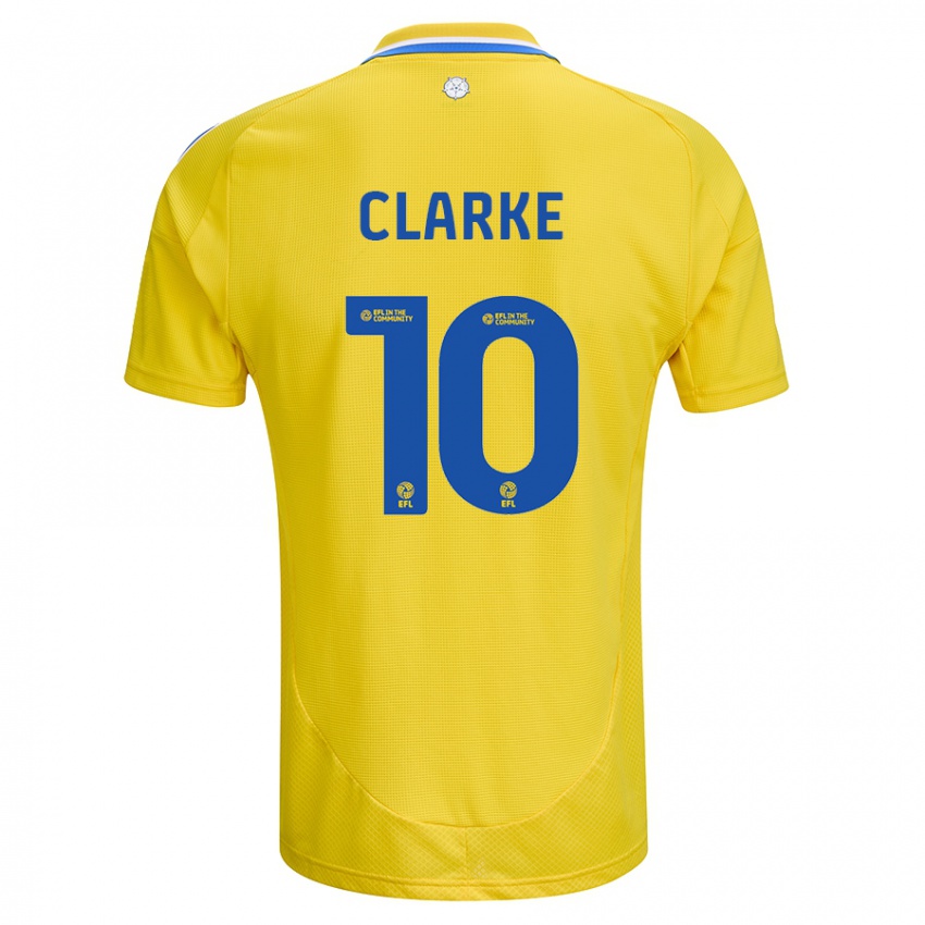 Niño Camiseta Sarah Clarke #10 Amarillo Azul 2ª Equipación 2024/25 La Camisa Chile