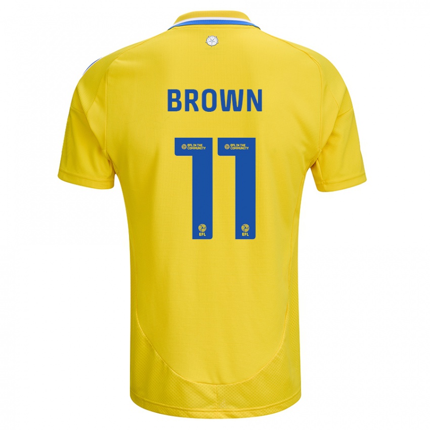 Niño Camiseta Abbie Brown #11 Amarillo Azul 2ª Equipación 2024/25 La Camisa Chile