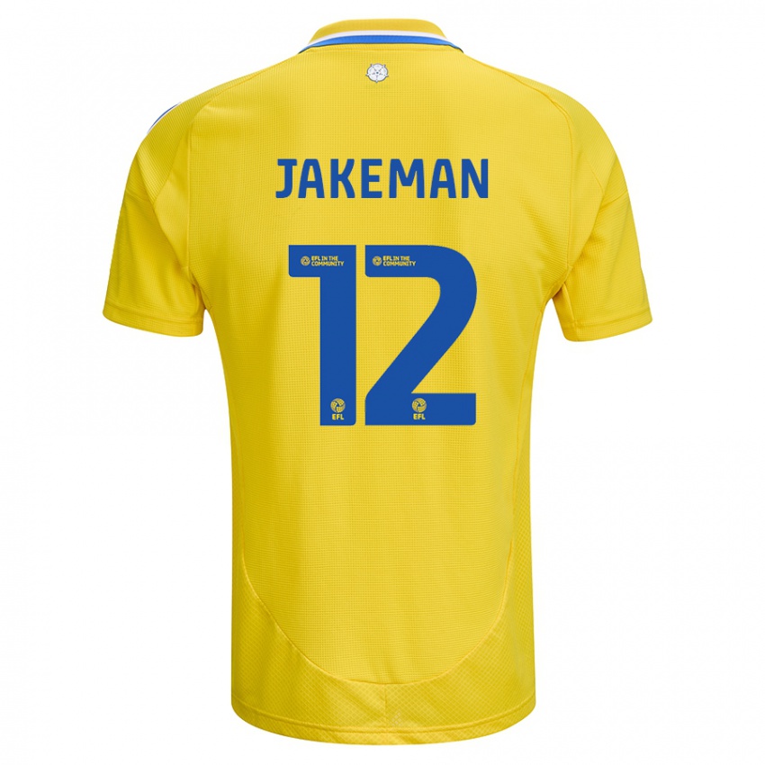 Niño Camiseta Harriet Jakeman #12 Amarillo Azul 2ª Equipación 2024/25 La Camisa Chile