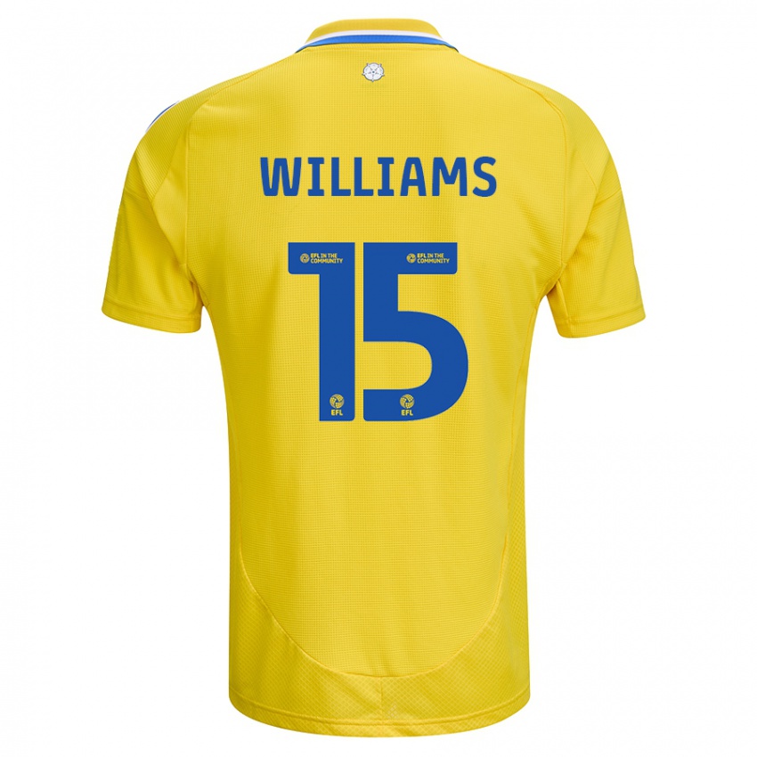 Niño Camiseta Paige Williams #15 Amarillo Azul 2ª Equipación 2024/25 La Camisa Chile