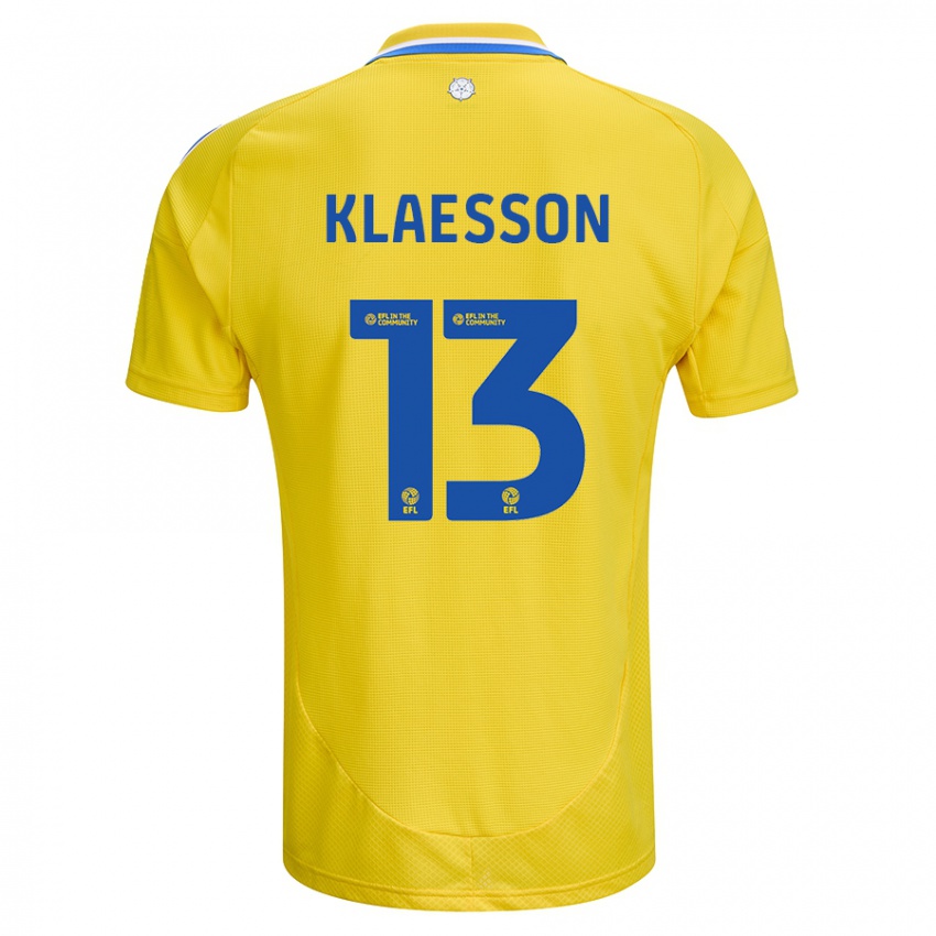 Niño Camiseta Kristoffer Klaesson #13 Amarillo Azul 2ª Equipación 2024/25 La Camisa Chile