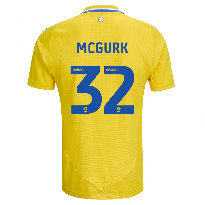 Niño Camiseta Sean Mcgurk #32 Amarillo Azul 2ª Equipación 2024/25 La Camisa Chile