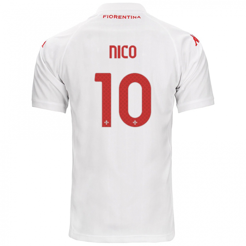 Niño Camiseta Nicolás González #10 Blanco 2ª Equipación 2024/25 La Camisa Chile