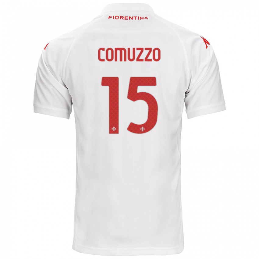 Niño Camiseta Pietro Comuzzo #15 Blanco 2ª Equipación 2024/25 La Camisa Chile