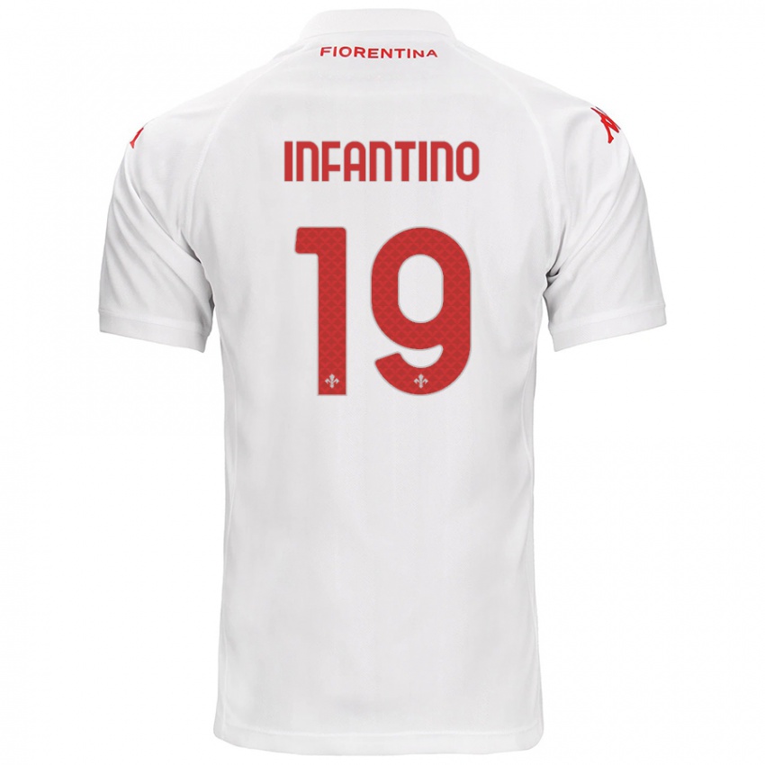 Niño Camiseta Gino Infantino #19 Blanco 2ª Equipación 2024/25 La Camisa Chile