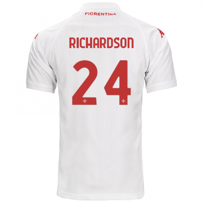 Niño Camiseta Amir Richardson #24 Blanco 2ª Equipación 2024/25 La Camisa Chile