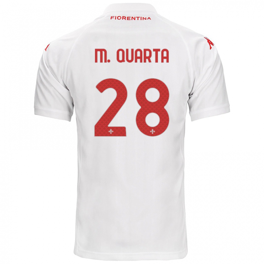 Niño Camiseta Lucas Martínez Quarta #28 Blanco 2ª Equipación 2024/25 La Camisa Chile