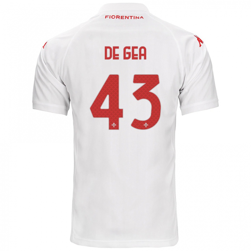 Niño Camiseta David De Gea #43 Blanco 2ª Equipación 2024/25 La Camisa Chile