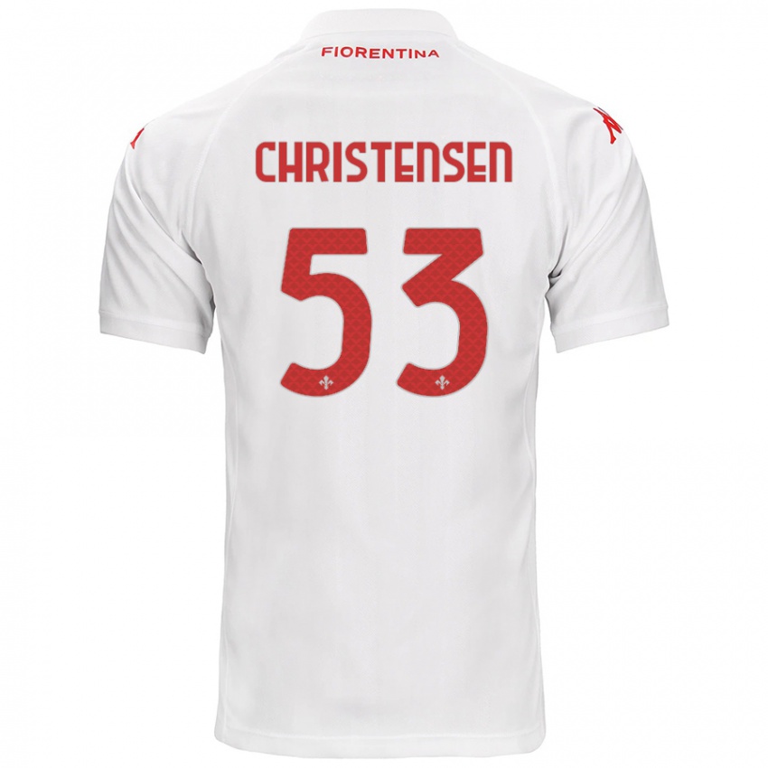 Niño Camiseta Oliver Christensen #53 Blanco 2ª Equipación 2024/25 La Camisa Chile