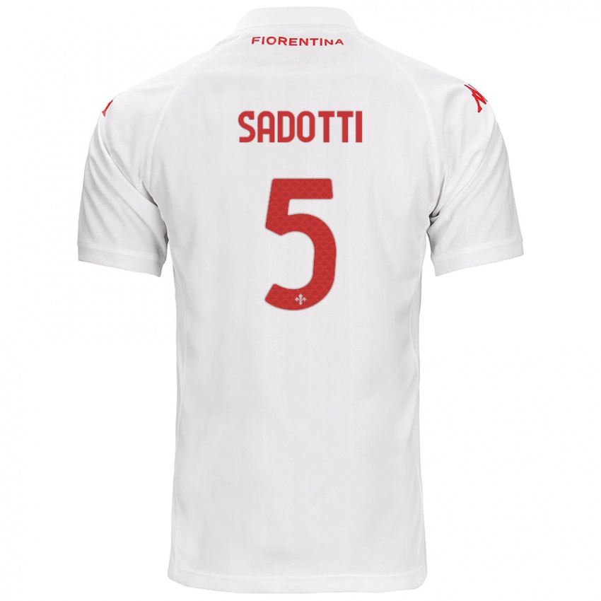 Niño Camiseta Edoardo Sadotti #5 Blanco 2ª Equipación 2024/25 La Camisa Chile