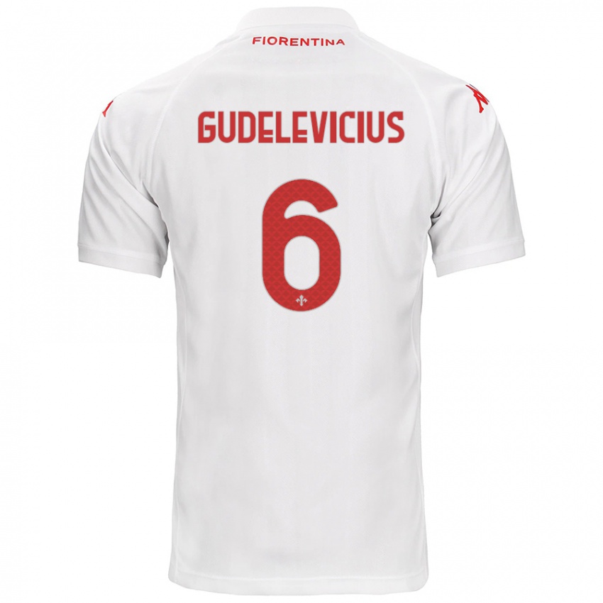 Niño Camiseta Ernestas Gudelevicius #6 Blanco 2ª Equipación 2024/25 La Camisa Chile