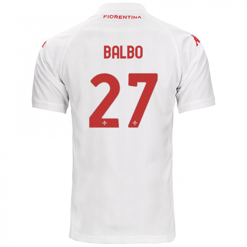 Niño Camiseta Luis Balbo #27 Blanco 2ª Equipación 2024/25 La Camisa Chile