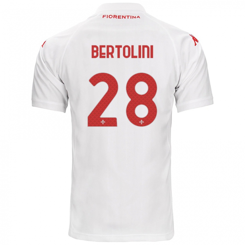 Niño Camiseta Gabriele Bertolini #28 Blanco 2ª Equipación 2024/25 La Camisa Chile