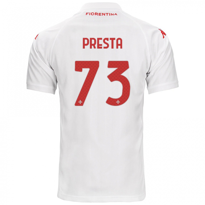 Niño Camiseta Francesco Presta #73 Blanco 2ª Equipación 2024/25 La Camisa Chile