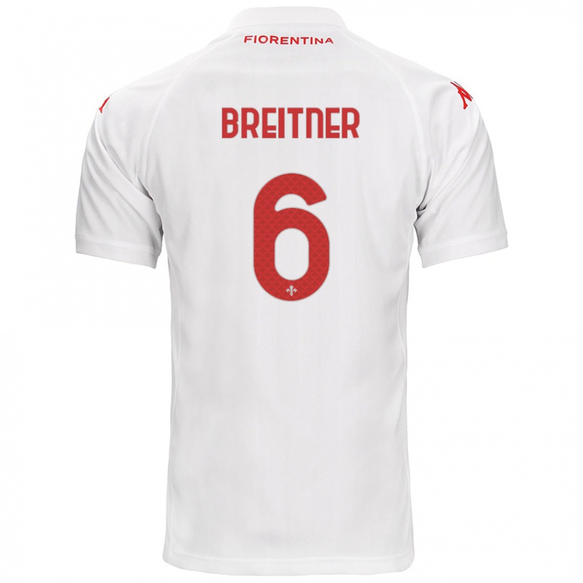 Niño Camiseta Stephanie Breitner #6 Blanco 2ª Equipación 2024/25 La Camisa Chile