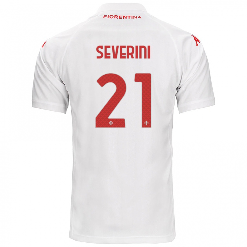 Niño Camiseta Emma Severini #21 Blanco 2ª Equipación 2024/25 La Camisa Chile