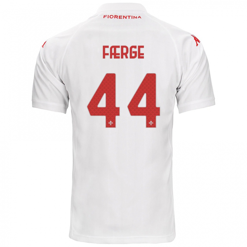 Niño Camiseta Emma Færge #44 Blanco 2ª Equipación 2024/25 La Camisa Chile