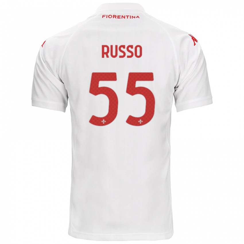 Niño Camiseta Federica Russo #55 Blanco 2ª Equipación 2024/25 La Camisa Chile