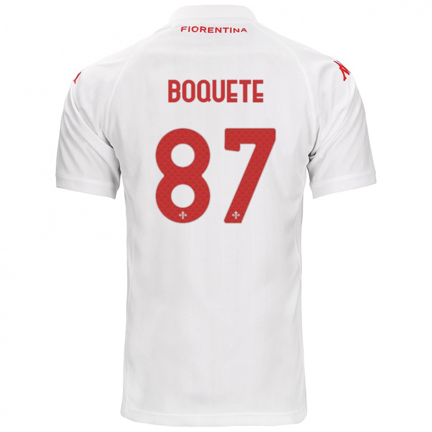 Niño Camiseta Veronica Boquete #87 Blanco 2ª Equipación 2024/25 La Camisa Chile