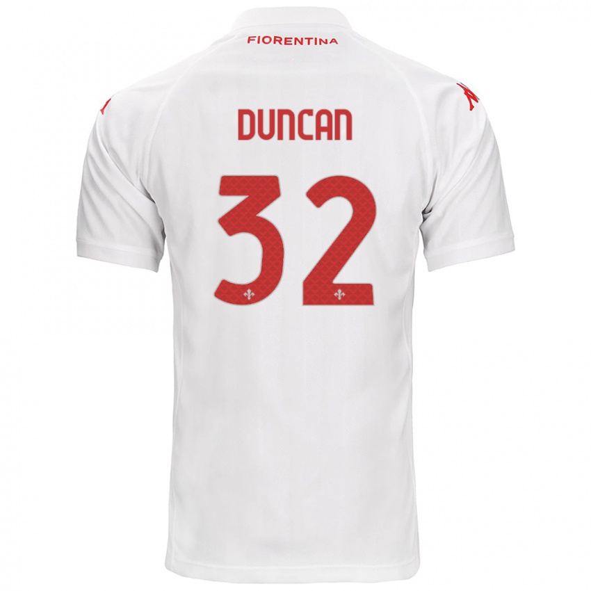 Niño Camiseta Alfred Duncan #32 Blanco 2ª Equipación 2024/25 La Camisa Chile