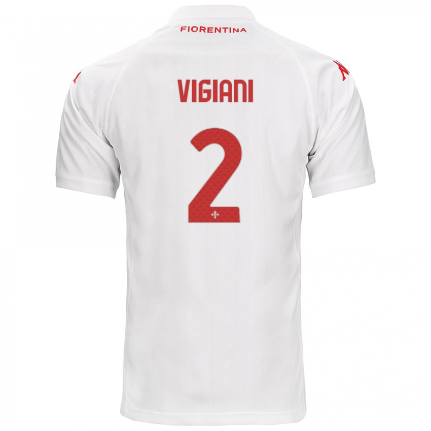 Niño Camiseta Lorenzo Vigiani #2 Blanco 2ª Equipación 2024/25 La Camisa Chile