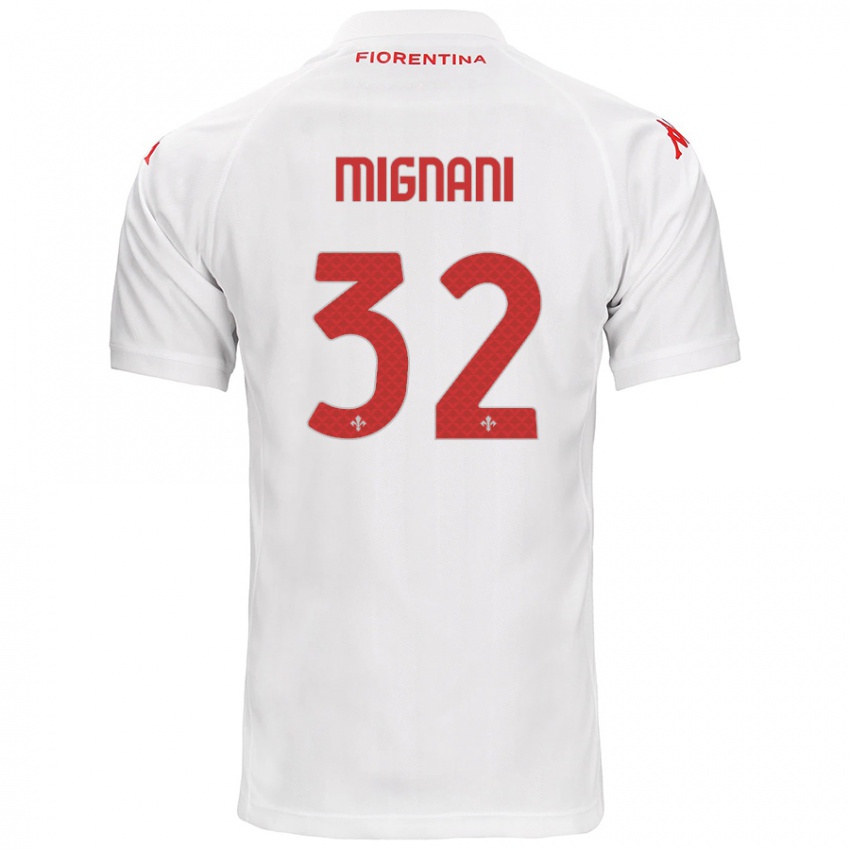 Niño Camiseta Carlo Mignani #32 Blanco 2ª Equipación 2024/25 La Camisa Chile