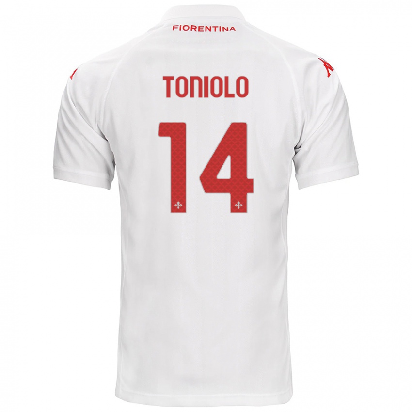 Niño Camiseta Martina Toniolo #14 Blanco 2ª Equipación 2024/25 La Camisa Chile