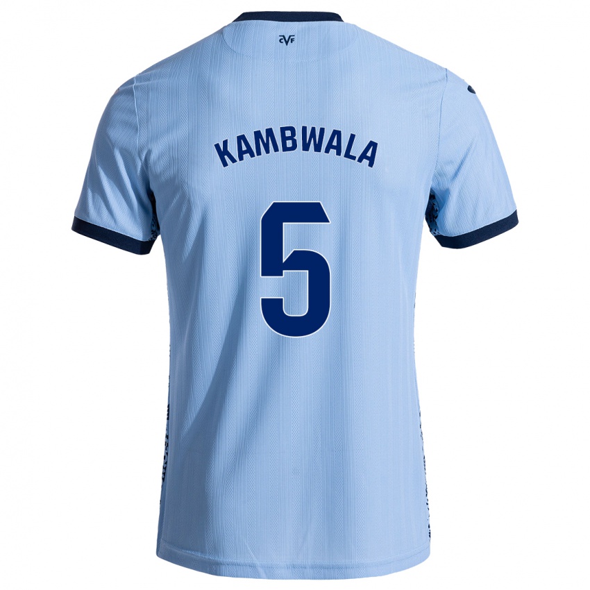 Niño Camiseta Willy Kambwala #5 Azul Cielo 2ª Equipación 2024/25 La Camisa Chile