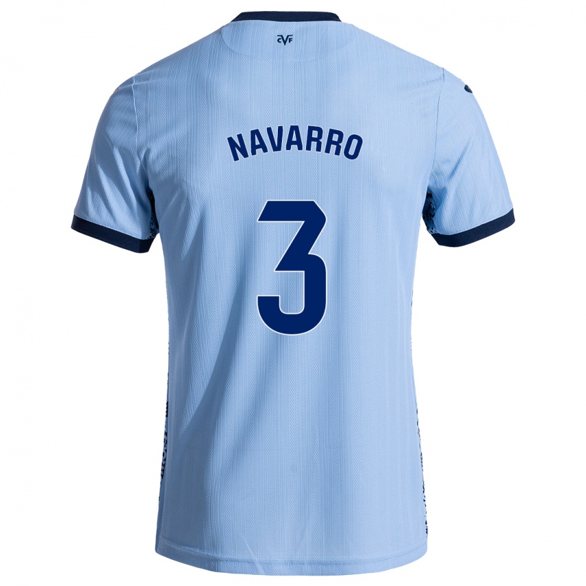 Niño Camiseta Pablo Navarro #3 Azul Cielo 2ª Equipación 2024/25 La Camisa Chile