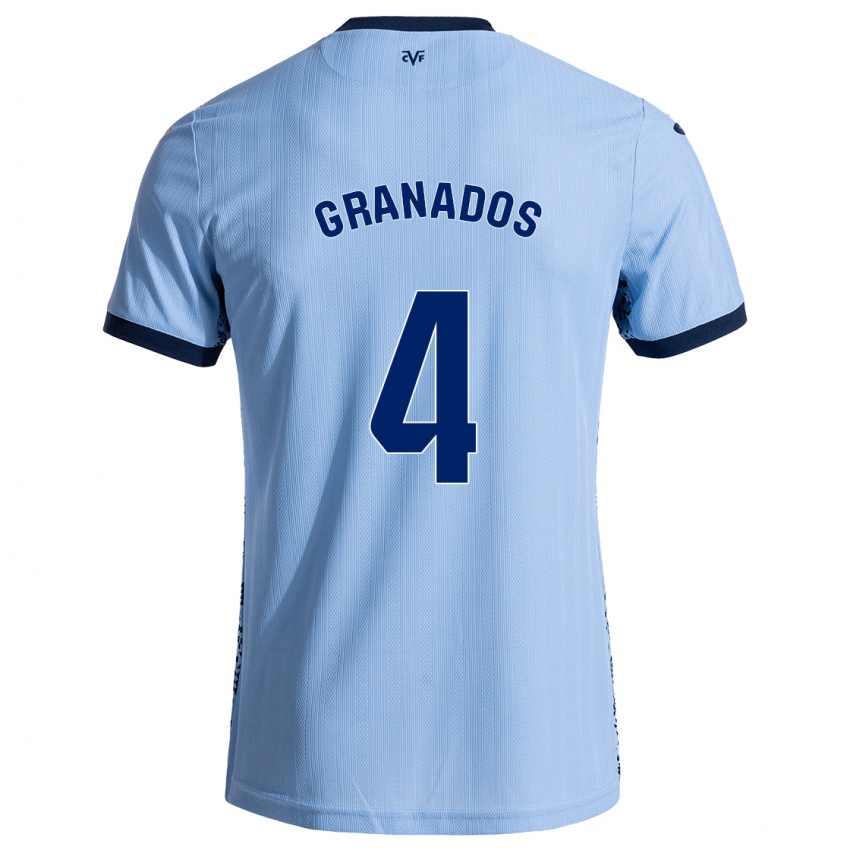 Niño Camiseta Carlos Granados #4 Azul Cielo 2ª Equipación 2024/25 La Camisa Chile