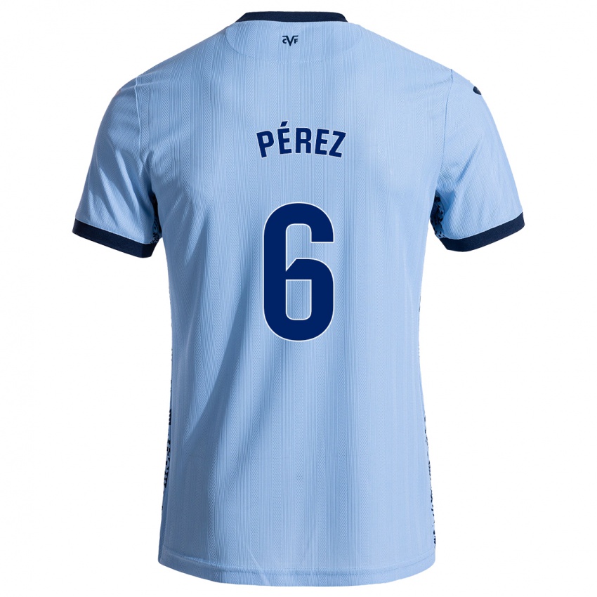 Niño Camiseta Hugo Pérez #6 Azul Cielo 2ª Equipación 2024/25 La Camisa Chile