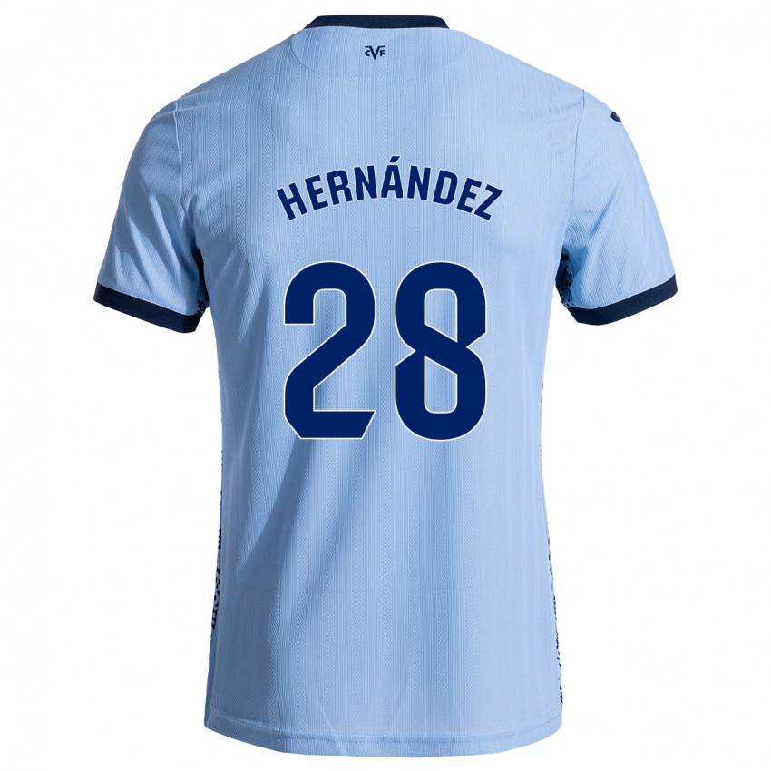 Niño Camiseta Gerard Hernández #28 Azul Cielo 2ª Equipación 2024/25 La Camisa Chile