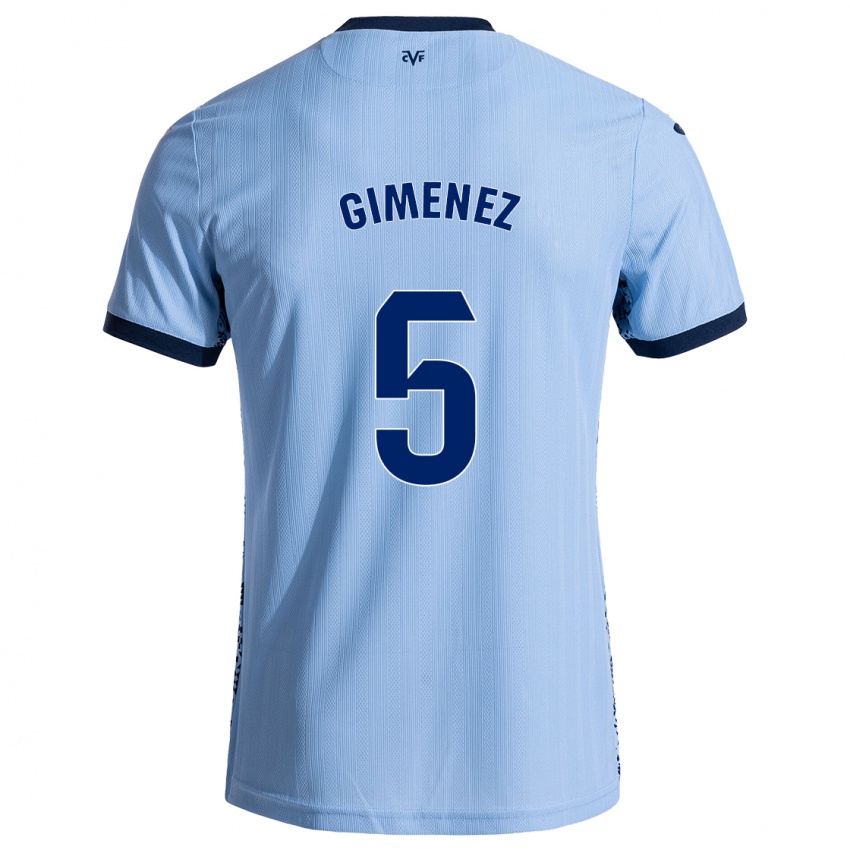 Niño Camiseta Yenifer Giménez #5 Azul Cielo 2ª Equipación 2024/25 La Camisa Chile