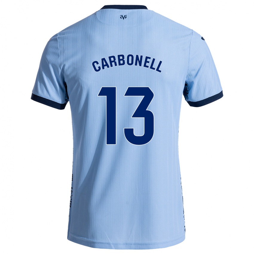 Niño Camiseta Carmen Carbonell #13 Azul Cielo 2ª Equipación 2024/25 La Camisa Chile