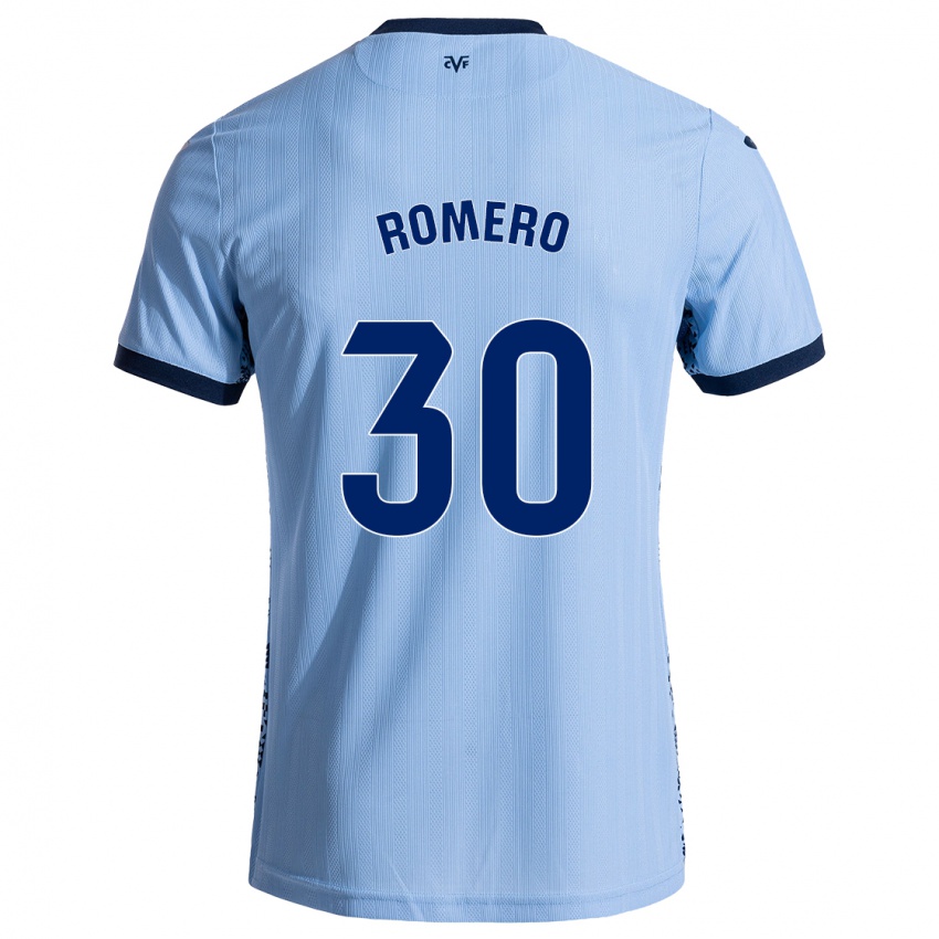 Niño Camiseta Lucía Romero #30 Azul Cielo 2ª Equipación 2024/25 La Camisa Chile