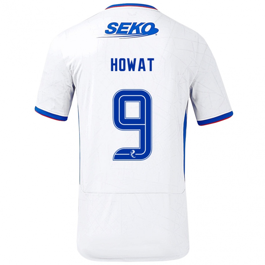 Niño Camiseta Kirsty Howat #9 Blanco Azul 2ª Equipación 2024/25 La Camisa Chile