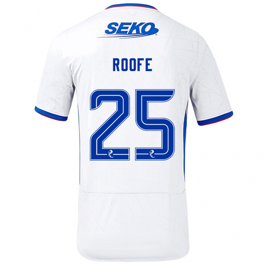 Niño Camiseta Kemar Roofe #25 Blanco Azul 2ª Equipación 2024/25 La Camisa Chile