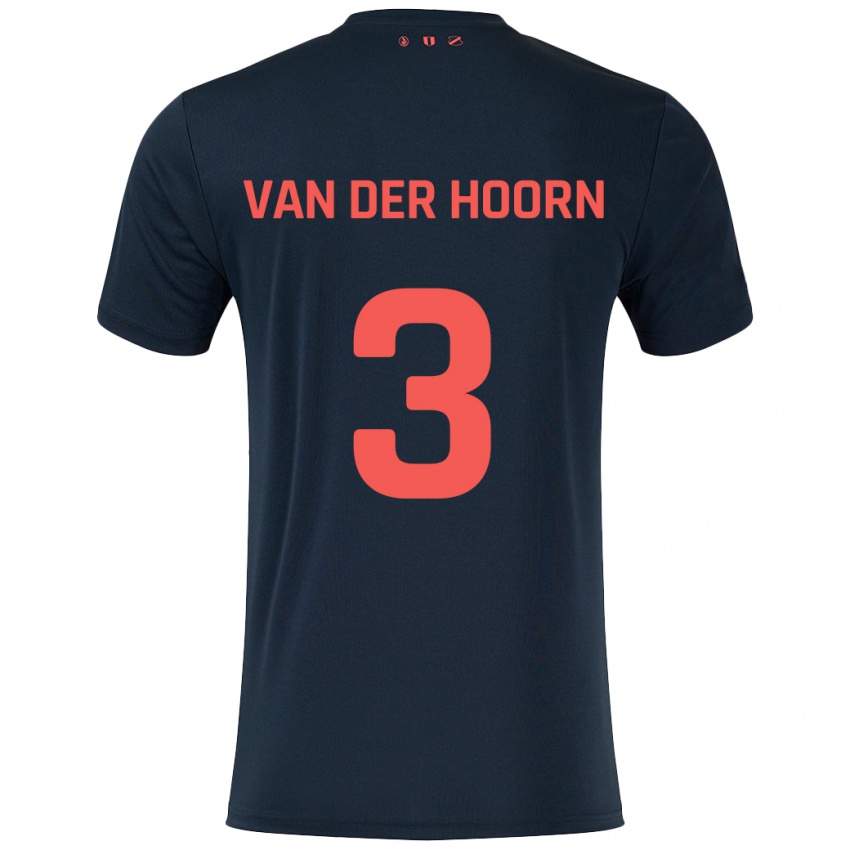 Niño Camiseta Mike Van Der Hoorn #3 Negro Rojo 2ª Equipación 2024/25 La Camisa Chile