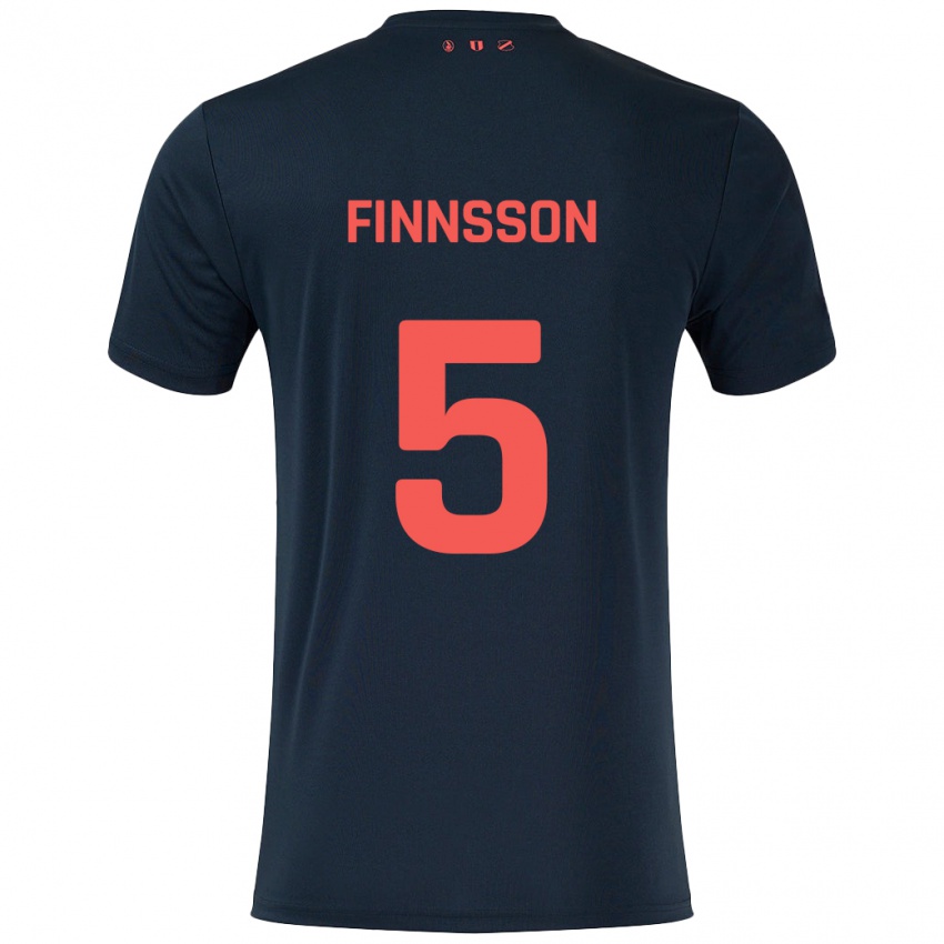 Niño Camiseta Kolbeinn Finnsson #5 Negro Rojo 2ª Equipación 2024/25 La Camisa Chile