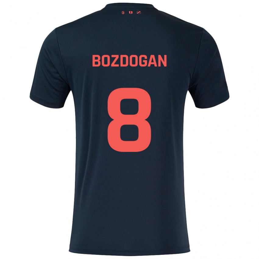 Niño Camiseta Can Bozdogan #8 Negro Rojo 2ª Equipación 2024/25 La Camisa Chile