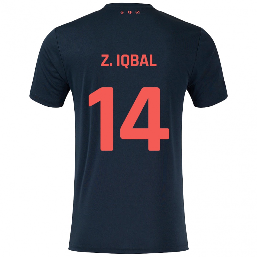 Niño Camiseta Zidane Iqbal #14 Negro Rojo 2ª Equipación 2024/25 La Camisa Chile