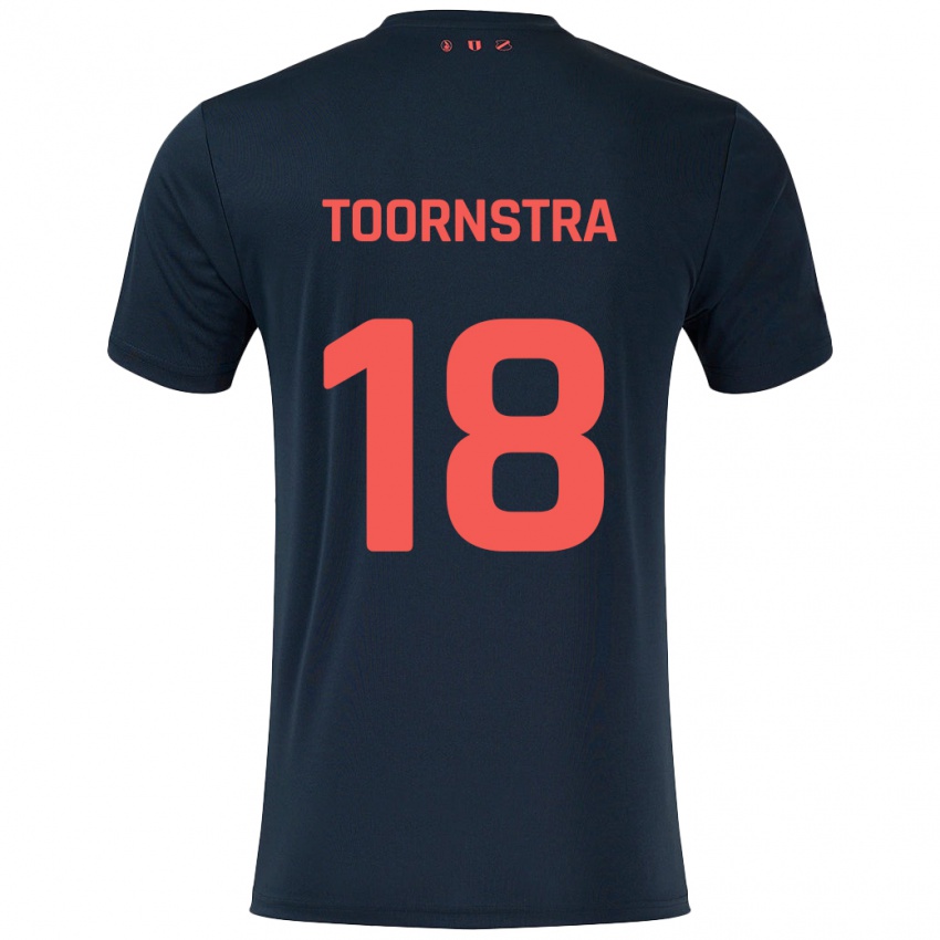 Niño Camiseta Jens Toornstra #18 Negro Rojo 2ª Equipación 2024/25 La Camisa Chile