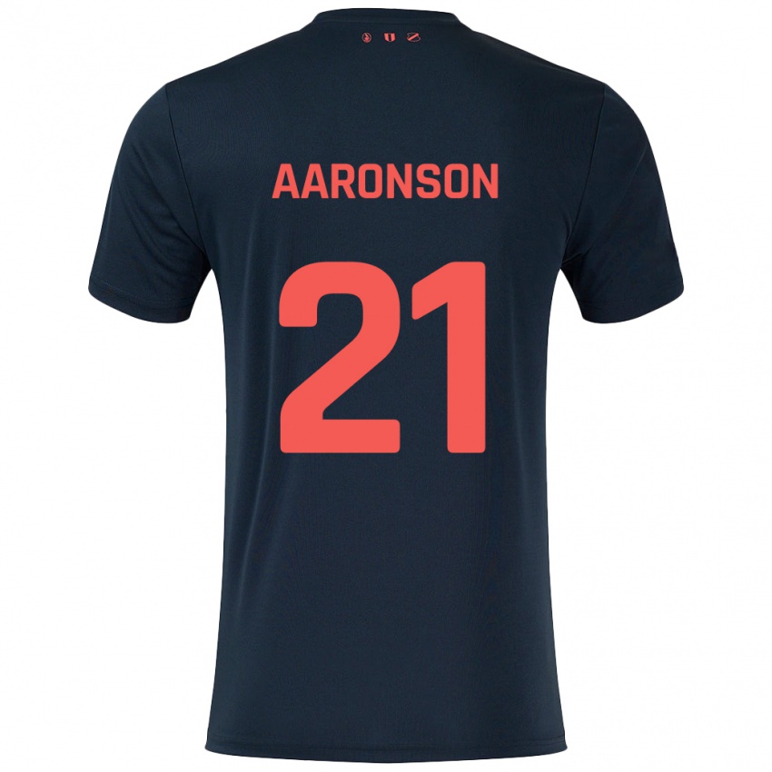 Niño Camiseta Paxten Aaronson #21 Negro Rojo 2ª Equipación 2024/25 La Camisa Chile